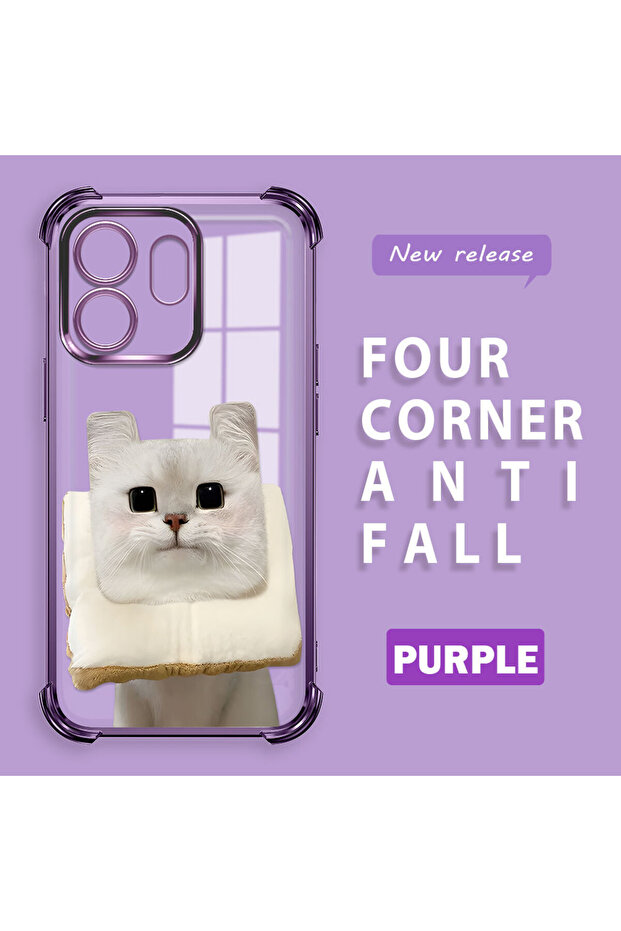 حافظة حماية من السيليكون الشفاف المتوافقة مع هاتف Infinix Smart 9 بنمط القطط - 1