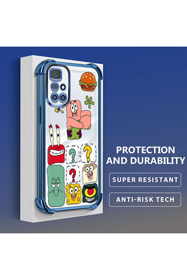 حافظة حماية من السيليكون الشفاف المتوافقة مع هاتف Redmi 10، سبونج بوب - 3