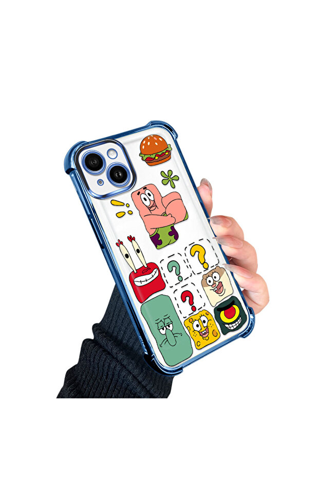 حافظة حماية من السيليكون الشفاف المتوافقة مع هاتف iPhone 14 Plus، سبونج بوب - 2