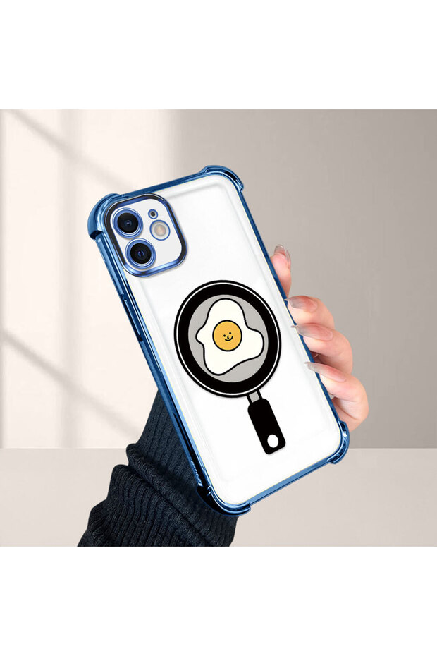 iPhone 12 Compatible Transparent Silicone Flutter Protective Case with Pan Pattern - 4