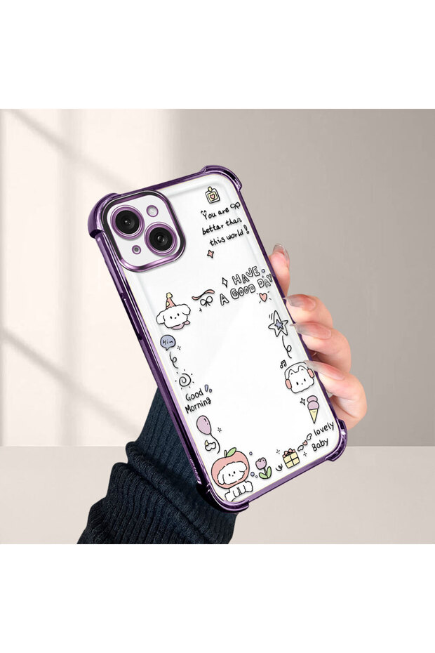 حافظة حماية من السيليكون الشفاف المتوافقة مع هاتف iPhone 15 Plus بنمط إبداعي - 5