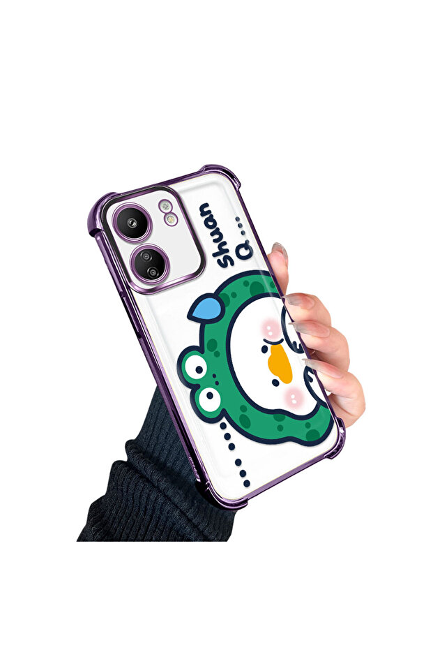 حافظة حماية من السيليكون الشفاف المتوافقة مع Poco C65، كرتون لطيف - 3