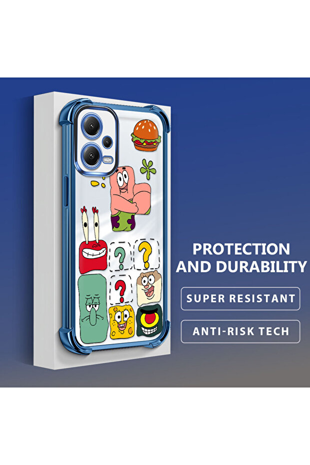 حافظة حماية من السيليكون الشفاف المتوافقة مع هاتف Redmi Note 12 5G، سبونج بوب - 3