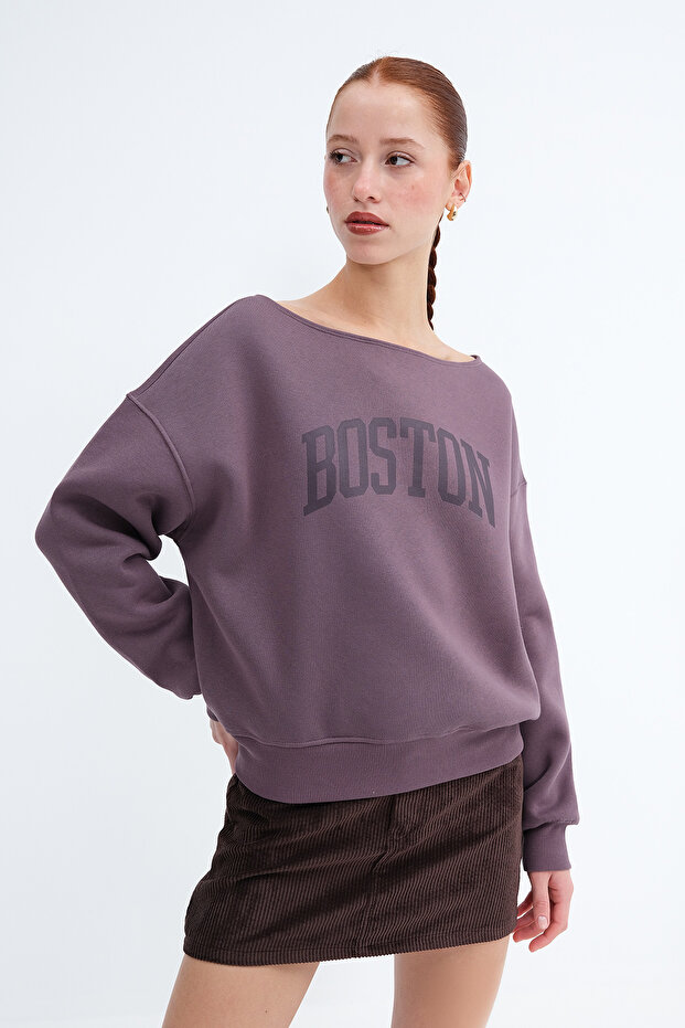 Baskılı Şardonlu Sweatshirt S1874 - 2