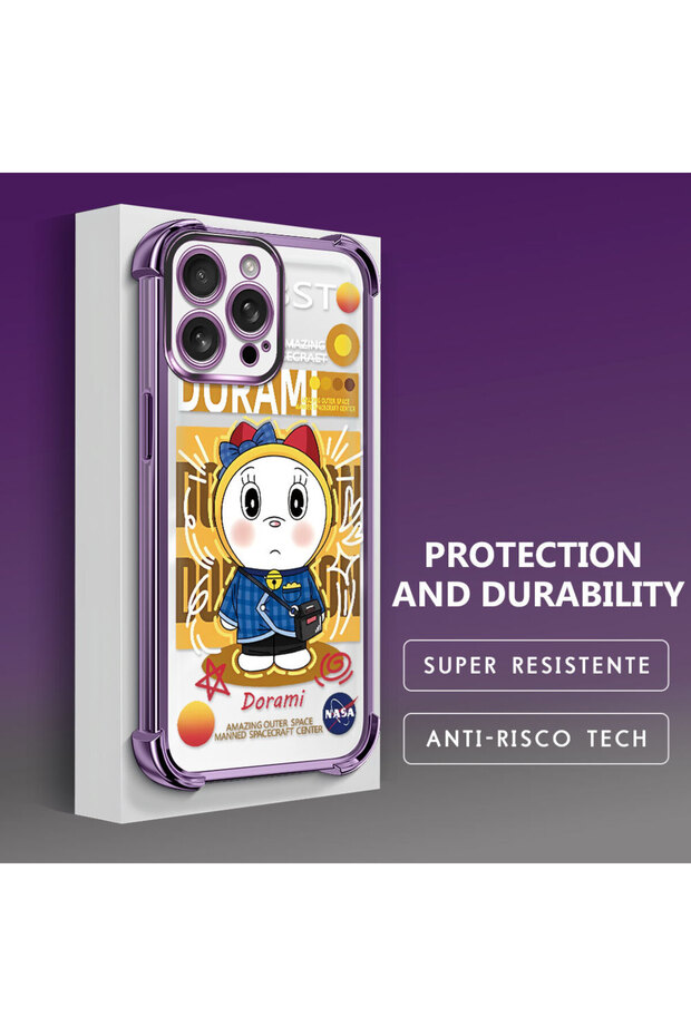 iPhone 16 Pro Max Compatible Transparent Silicone Flutter Protective Case Doraemon - 3