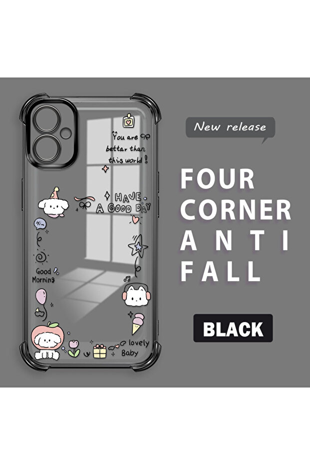 Samsung Galaxy A04E Compatible Transparent Silicone Flutter Protective Case Creative Pattern - 1