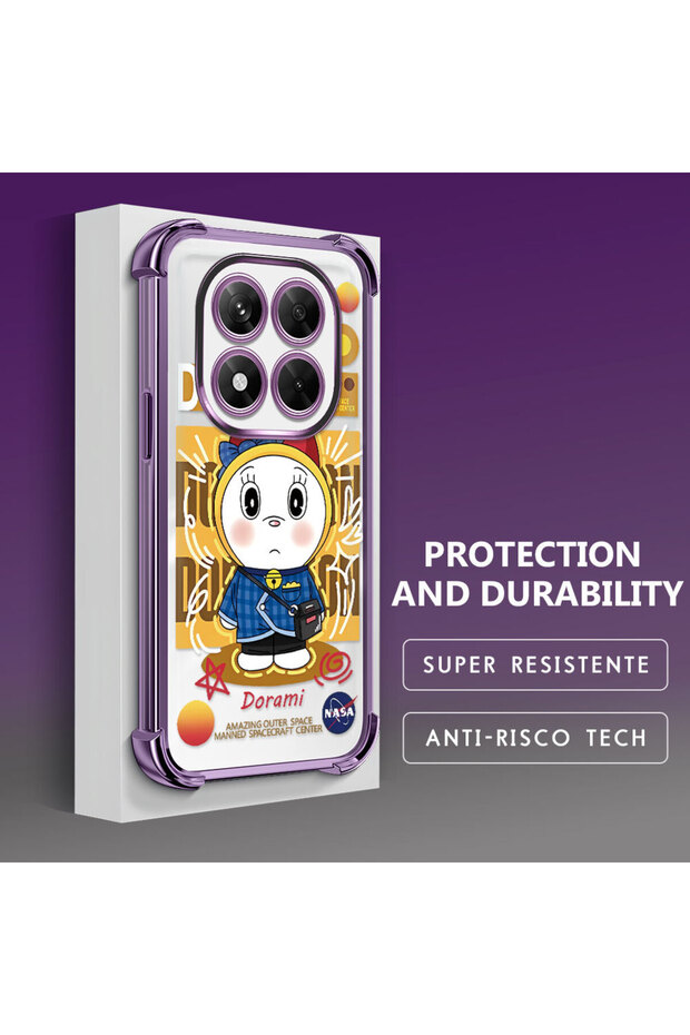 حافظة حماية شفافة من السيليكون متوافقة مع هاتف ريدمي نوت 14 برو 4G بتصميم دورايمون - 3