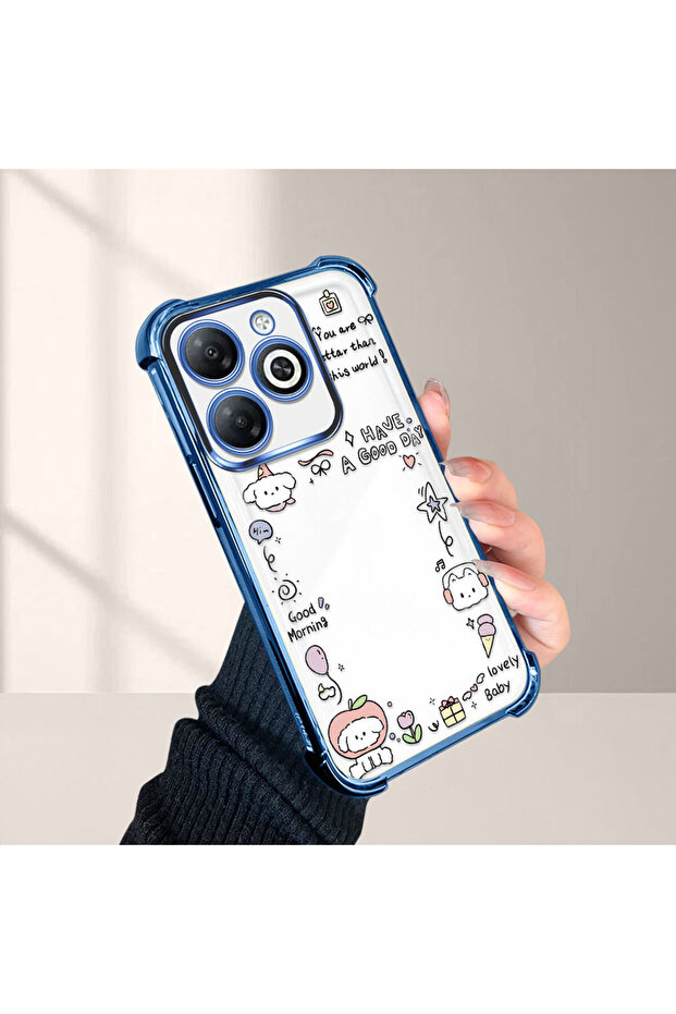 حافظة حماية من السيليكون الشفاف المتوافقة مع Tecno Spark 20/20C، نمط إبداعي - 4