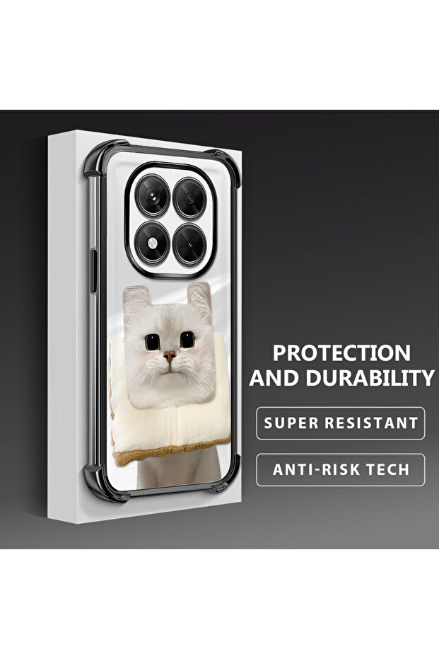 حافظة حماية من السيليكون الشفاف المتوافقة مع هاتف Redmi Note 14 Pro 4G بنمط القطط - 3