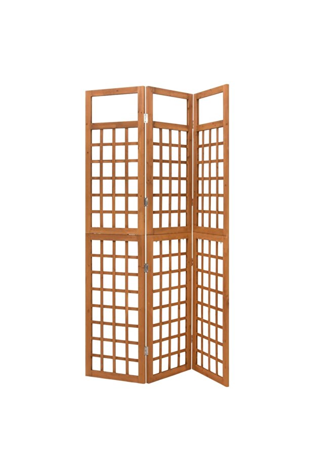 3-Panel Room Divider/Trellis Solid Fir Wood 121x180.5 cm