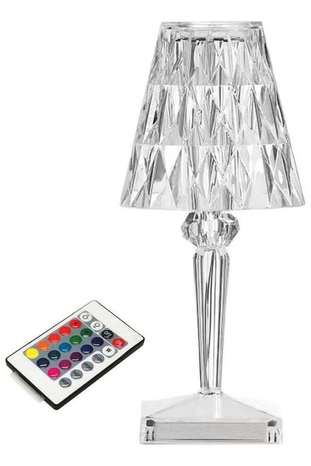 Acrylic Diamond Table Lamp Remote & Touching Control Multicolour - 1