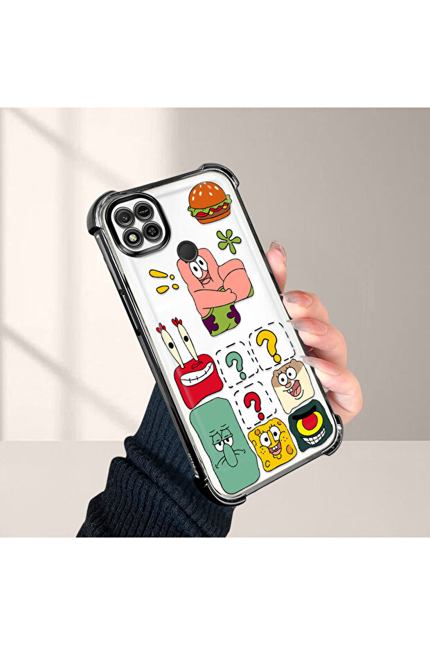 حافظة حماية من السيليكون الشفاف المتوافقة مع هاتف Redmi 10A، سبونج بوب - 4