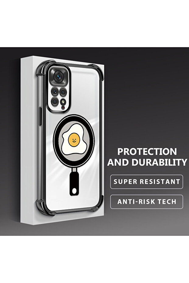 حافظة حماية من السيليكون الشفاف المتوافقة مع هاتف Redmi Note 11، بنمط مموج - 4