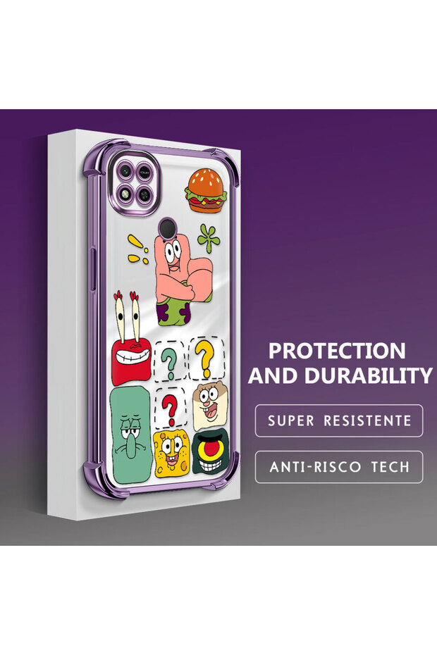Redmi 9C Compatible Transparent Silicone Flutter Protective Case Spongebob - 3