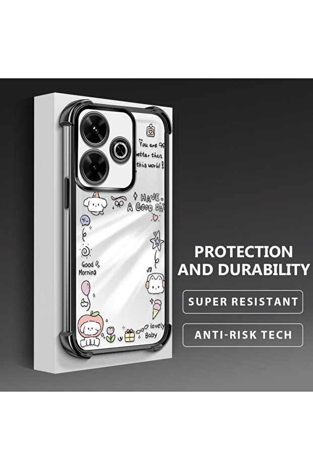 حافظة حماية من السيليكون الشفاف المتوافقة مع Redmi 13 بنمط إبداعي - 3