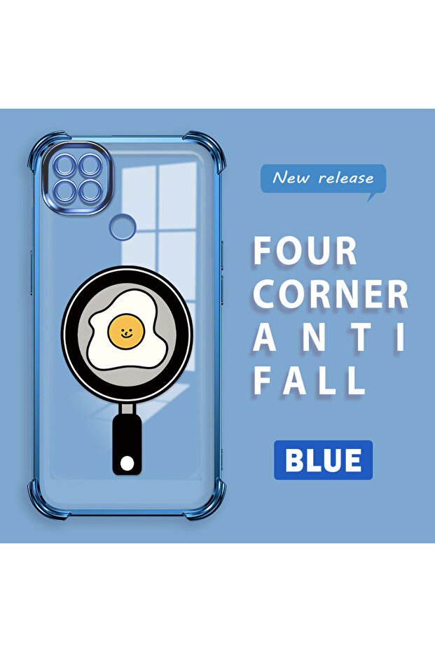 حافظة حماية من السيليكون الشفاف المتوافقة مع هاتف Redmi 9C بنمط مربعات - 1