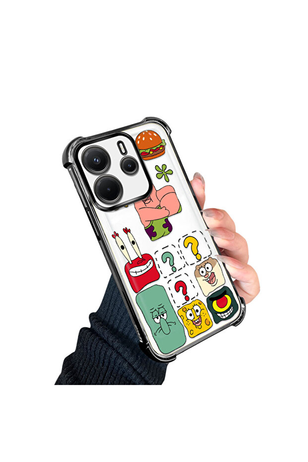 حافظة حماية من السيليكون الشفاف المتوافقة مع هاتف Redmi Note 14، سبونج بوب - 3