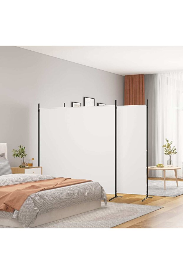 3-Panel Room Divider White 525x180 cm Fabric