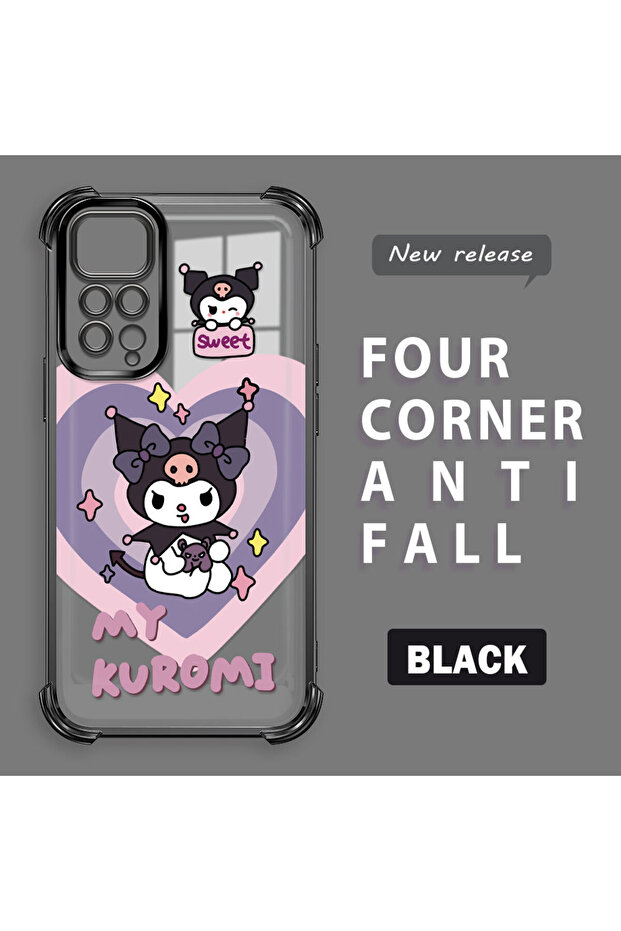 Redmi Note 11 Compatible Transparent Silicone Flutter Protective Case with Pattern - 3