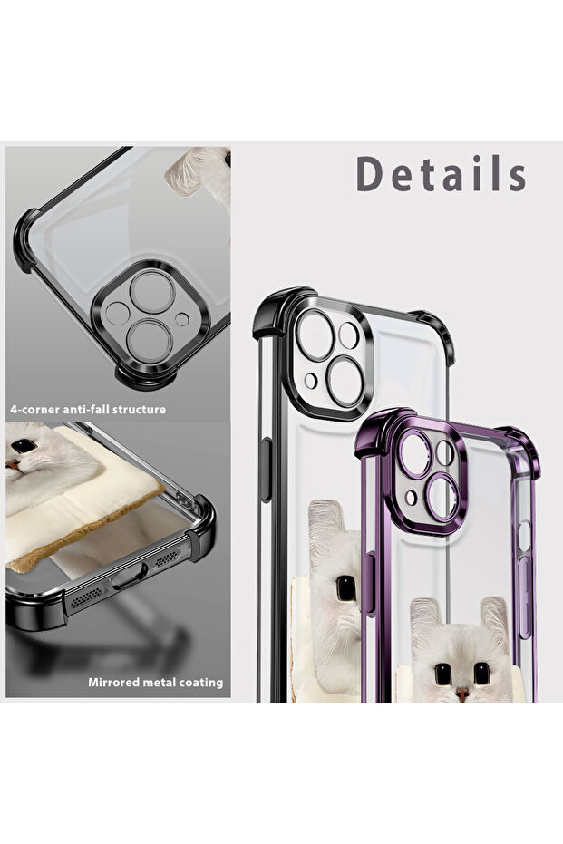 حافظة حماية من السيليكون الشفاف المتوافقة مع Poco C65 بنمط القطط - 7