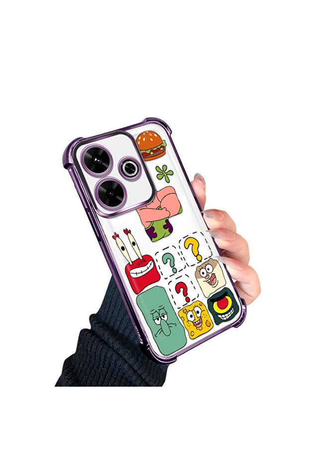 حافظة حماية من السيليكون الشفاف المتوافقة مع هاتف Redmi 13، سبونج بوب - 2