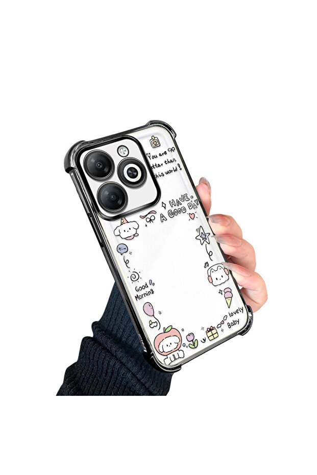 حافظة حماية من السيليكون الشفاف المتوافقة مع Tecno Spark 20/20C، نمط إبداعي - 2