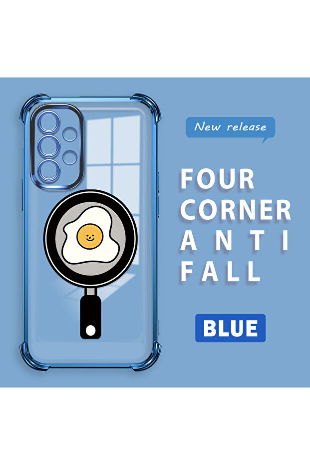 حافظة حماية من السيليكون الشفاف المتوافقة مع هاتف سامسونج جالاكسي A52 بنمط مربعات - 1