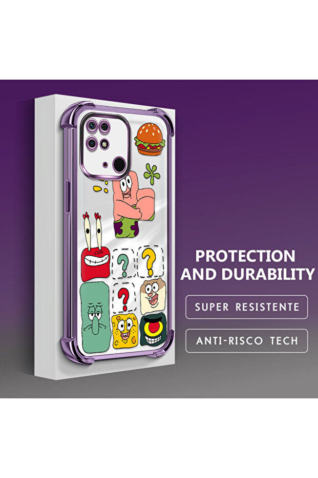 حافظة حماية من السيليكون الشفاف المتوافقة مع هاتف Redmi 10C، سبونج بوب - 3