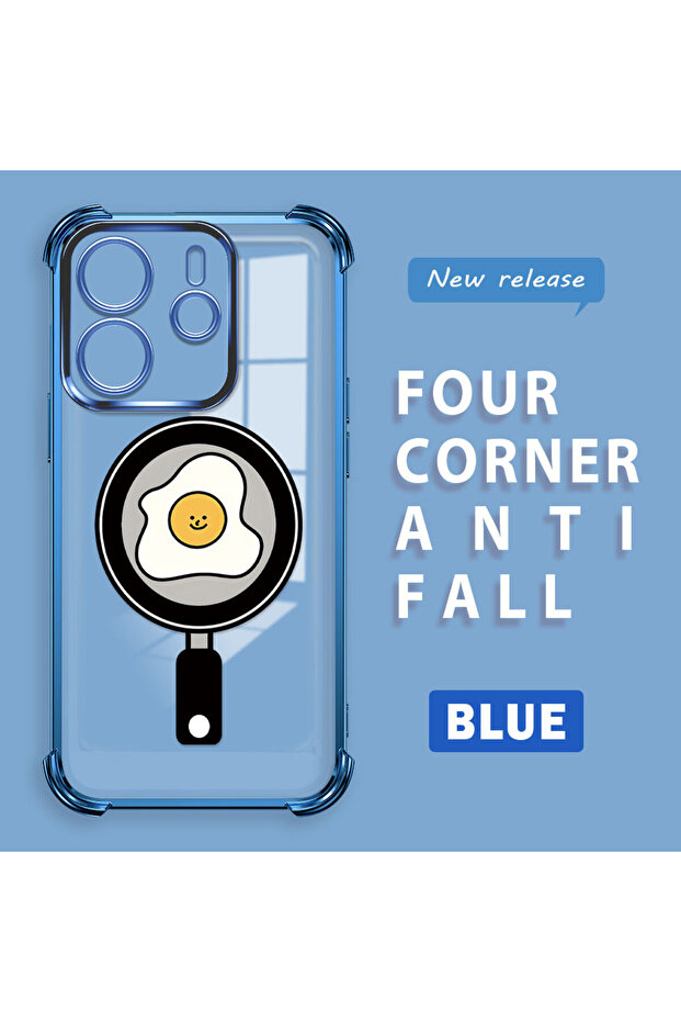 Redmi Note 14 Compatible Transparent Silicone Flutter Protective Case with Pan Pattern - 1