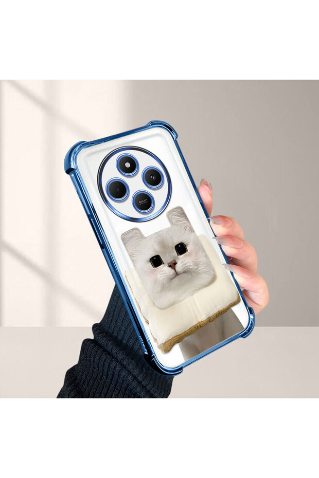 حافظة حماية من السيليكون الشفاف المتوافقة مع Redmi A4 بنمط القطط - 4