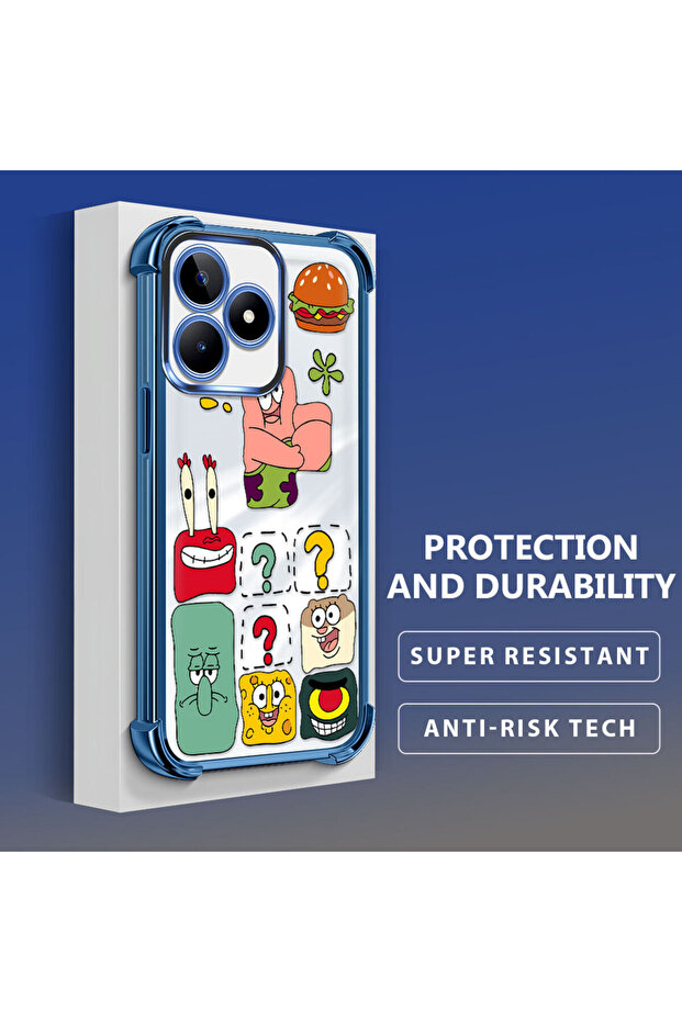 حافظة حماية من السيليكون الشفاف المتوافقة مع هاتف Realme Note 50، سبونج بوب - 3