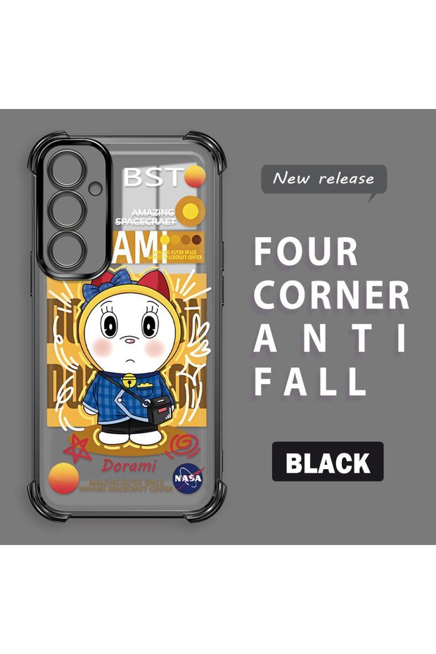 حافظة حماية من السيليكون الشفاف المتوافقة مع هاتف سامسونج جالاكسي A24، دوريماون - 1