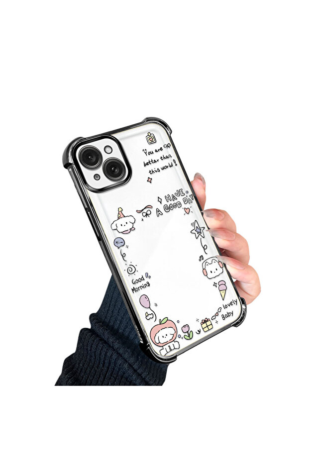 حافظة حماية من السيليكون الشفاف المتوافقة مع هاتف iPhone 15 Plus بنمط إبداعي - 3