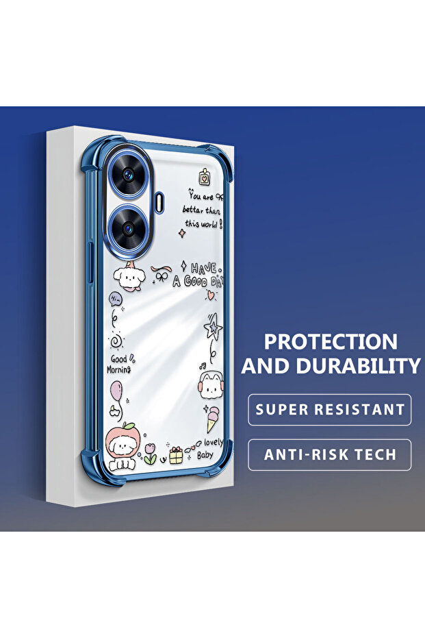 حافظة حماية من السيليكون الشفاف المتوافقة مع Realme C55 بنمط إبداعي - 3