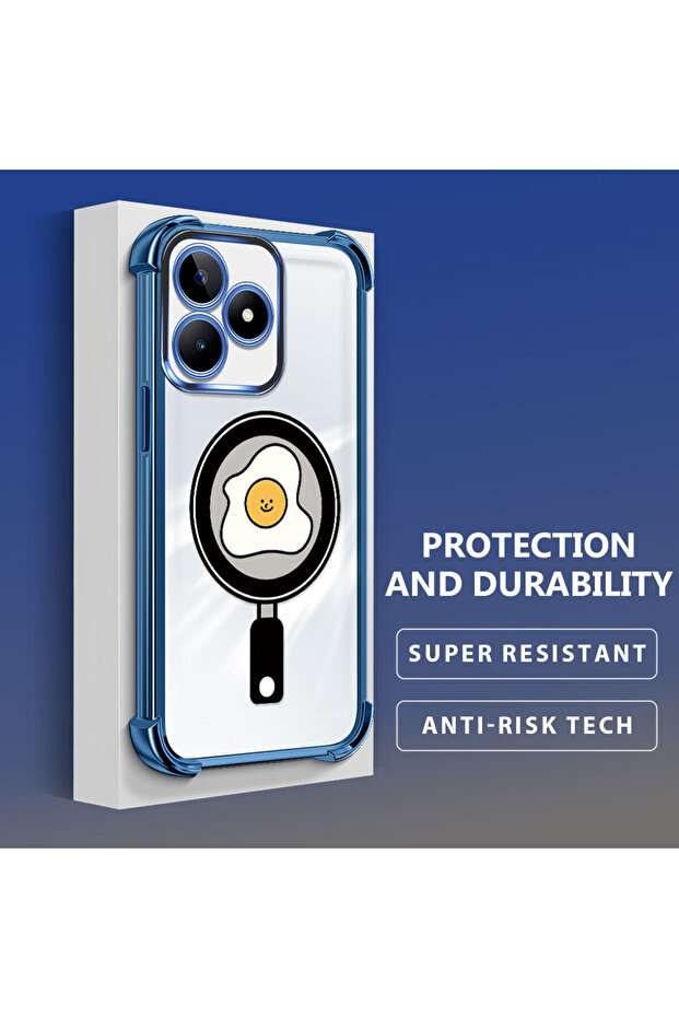 Realme Note 50 Compatible Transparent Silicone Flutter Protective Case with Pan Pattern - 3