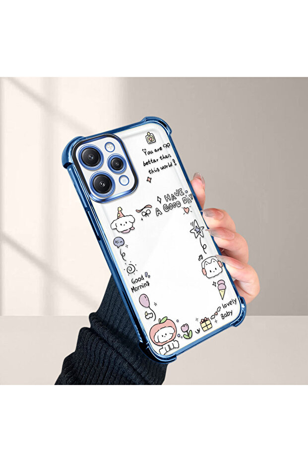 Redmi 12 4g Compatible Transparent Silicone Flutter Protective Case Creative Pattern - 5