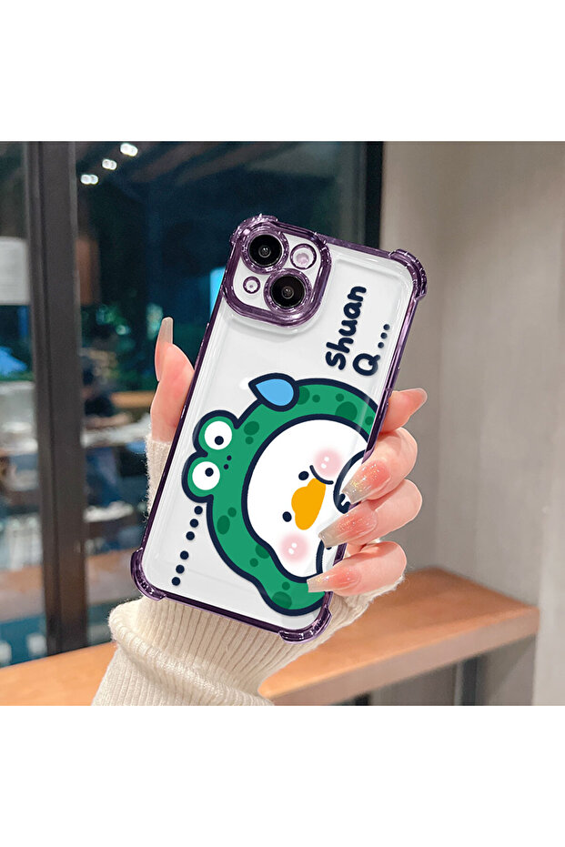 حافظة حماية من السيليكون الشفاف المتوافقة مع هاتف iPhone 12، كرتونية لطيفة - 5