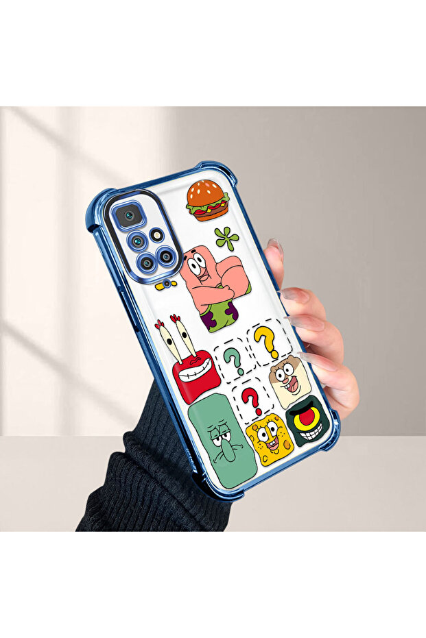 حافظة حماية من السيليكون الشفاف المتوافقة مع هاتف Redmi 10، سبونج بوب - 4