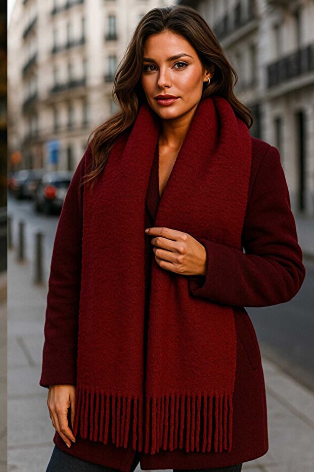 Women's Tasseled Thick Shoulder and Shawl Scarf