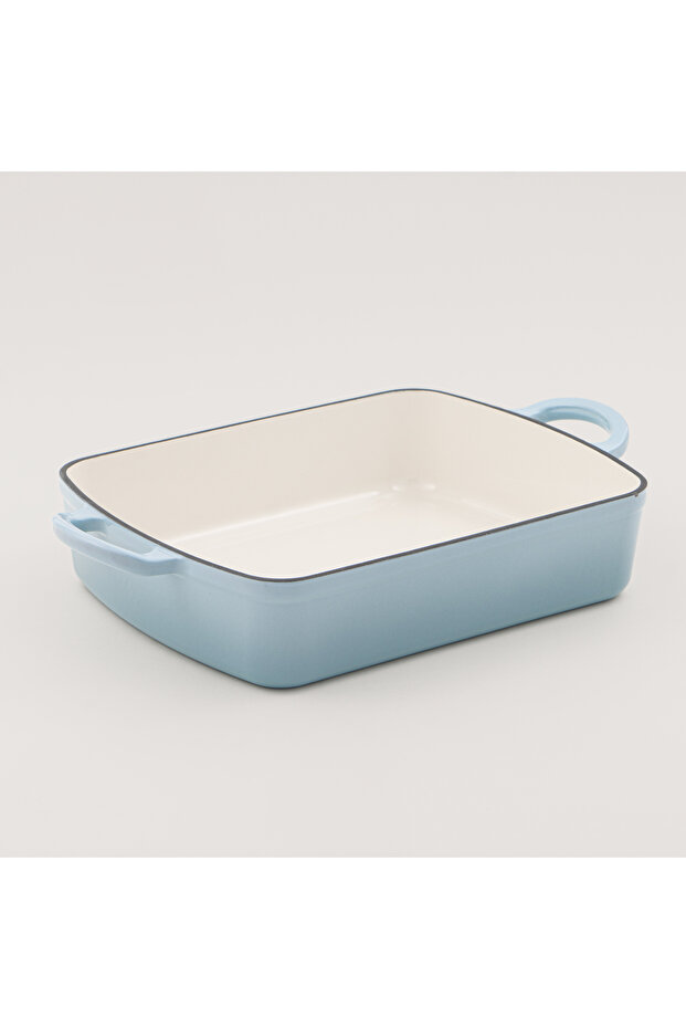 صينية خبز من الحديد الزهر مستطيلة 20*30 سم، أزرق - 1