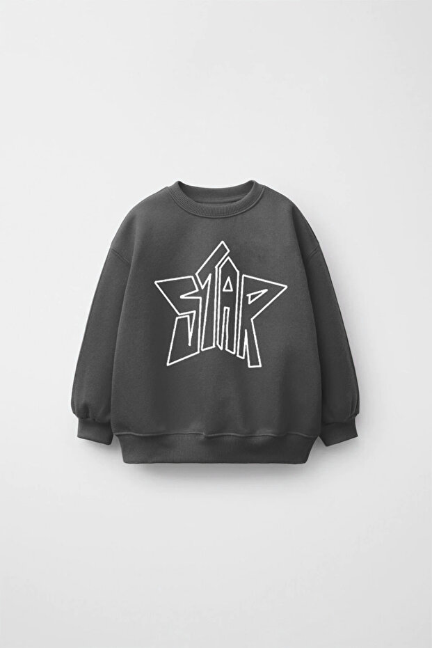 Children's Unisex Star Printed Sweatshirt with Fleece Inside