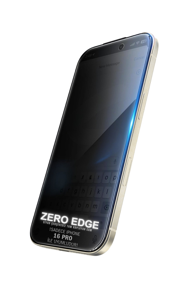 [Zero Hayalet] واقي شاشة كامل التغطية من سلسلة Zero Hayalet متوافق مع هاتف iPhone 16 Pro باللون الأسود بدون إطار