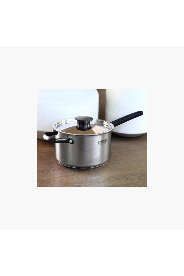 Agostini Stainless Steel Saucepan with Lid - 20 cm