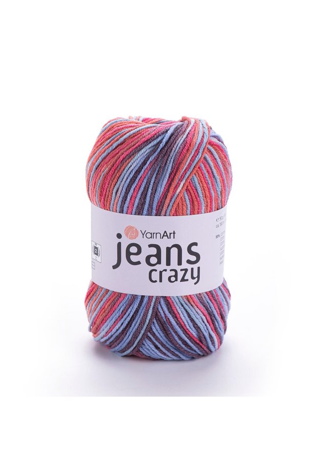 Jeans Crazy Hand Knitting Yarn 50Gr 8214 Multi Color - 1 Piece