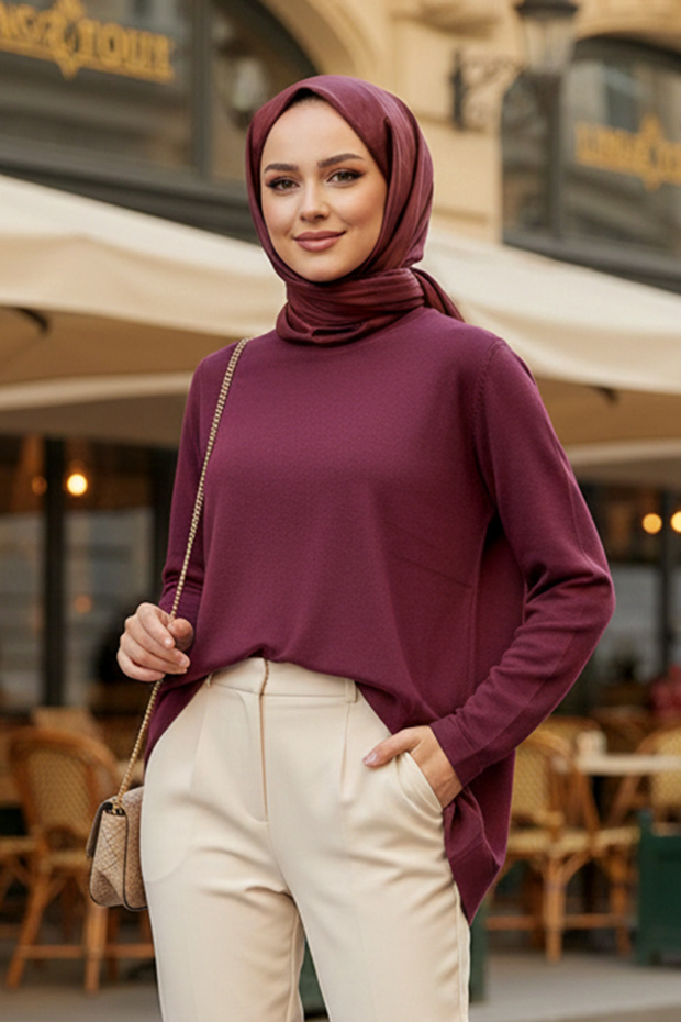 Basic Triko Tunik 902 Vişne - 2