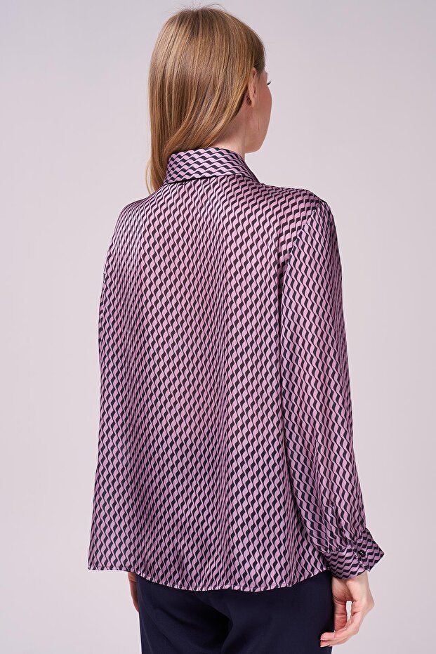 Şifon Gömlek-Kravatlı Bluz - 5