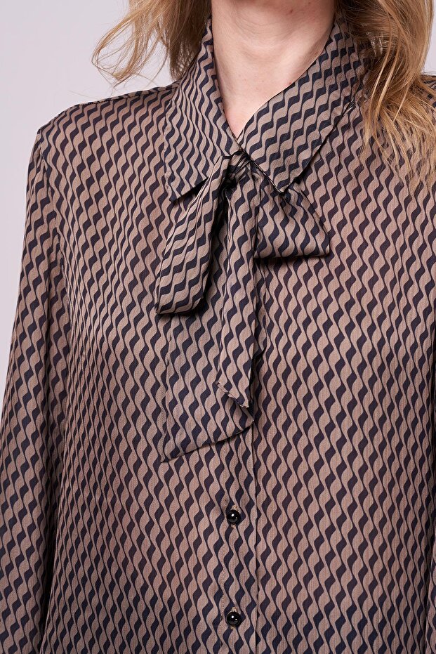 Şifon Gömlek-Kravatlı Bluz - 4