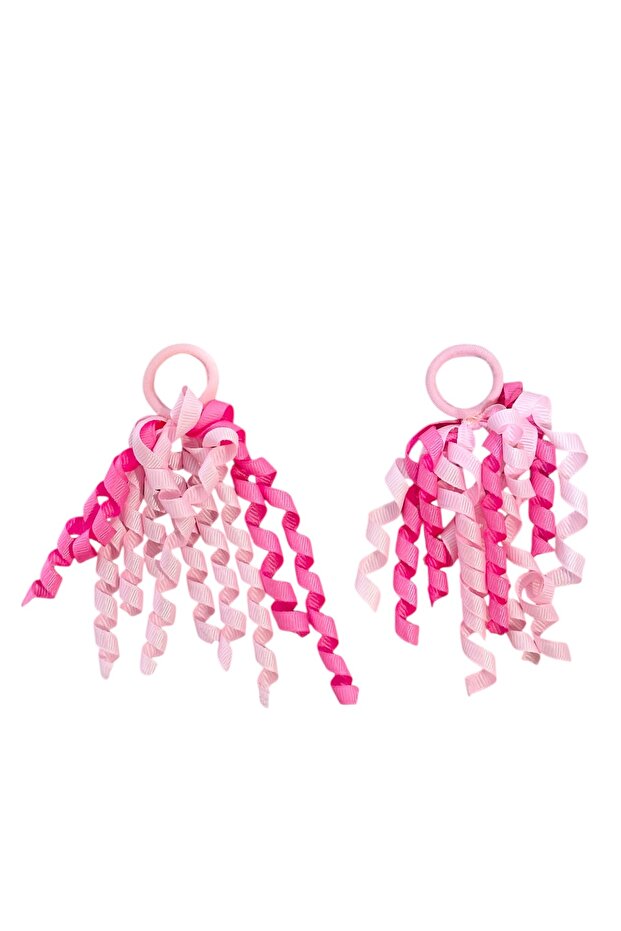 White Spiral Ribbon Detailed Rubber Buckle Set (2 Pieces)