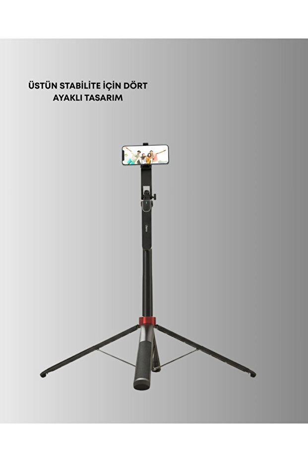 عصا سيلفي مع حامل ثلاثي القوائم وجهاز تحكم عن بعد متوافق مع البث المباشر - 4