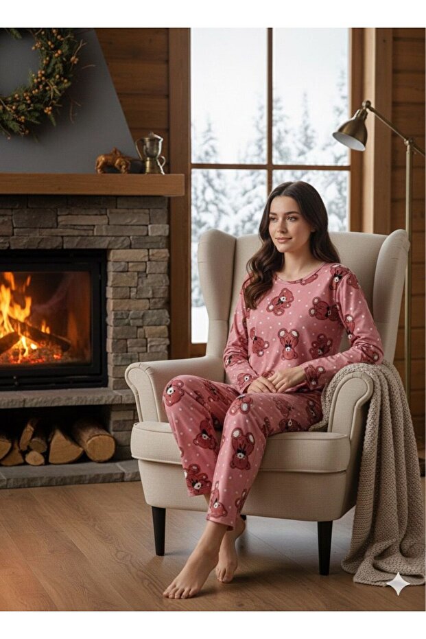 طقم بيجامة بنقشة الدب - 2